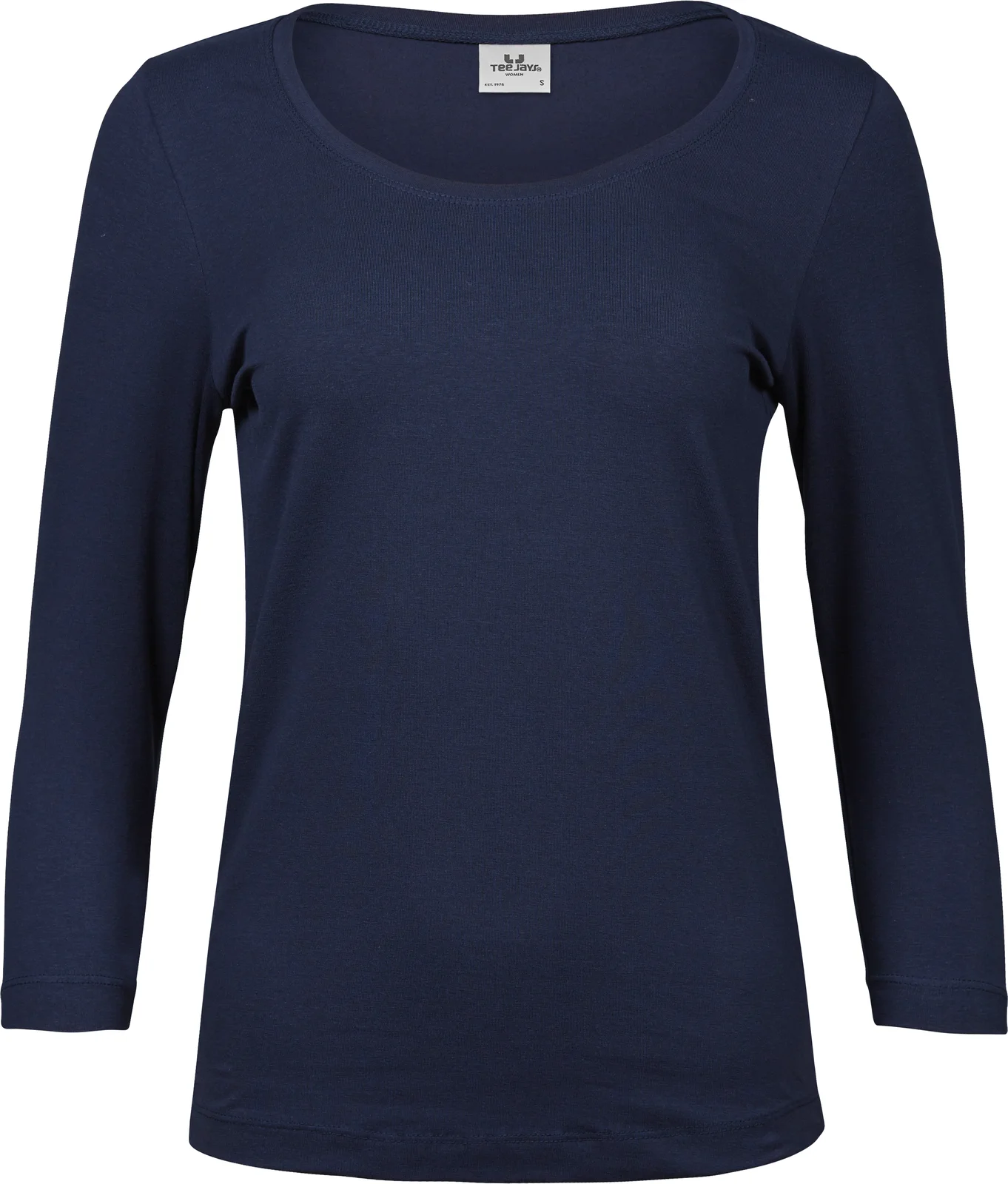 tee-jays-460-womens-stretch-3-4-sleeve-t-shirt-navy-front-1 Tee Jays Women's Stretch 3/4 Sleeve Tee