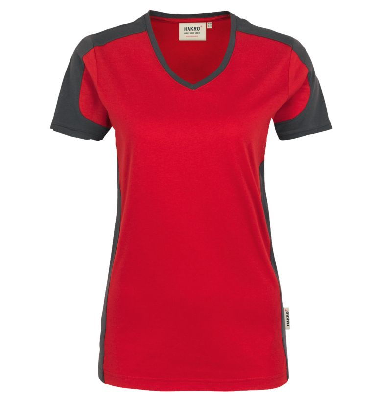 HAKRO Women-V-Shirt-Contrast 190 Mikralinar®