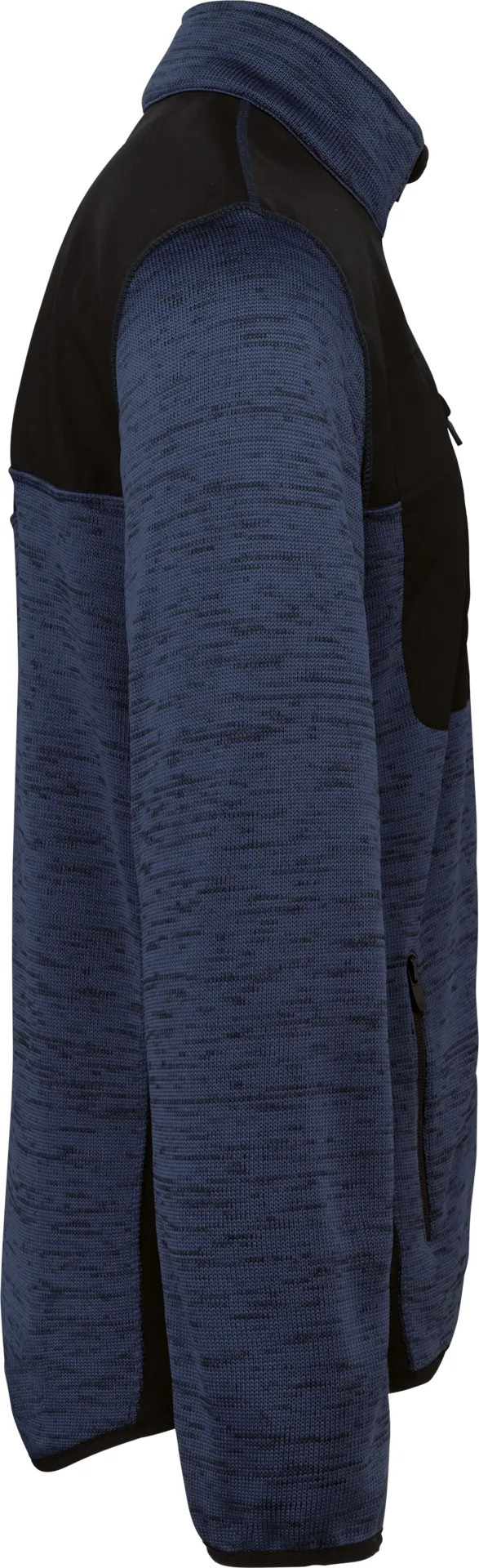 kariban-WK9108-herren-workwear-strickfleece-jacke-navymelange-black-right-5 Kariban Herren Workwear Strickfleece Jacke