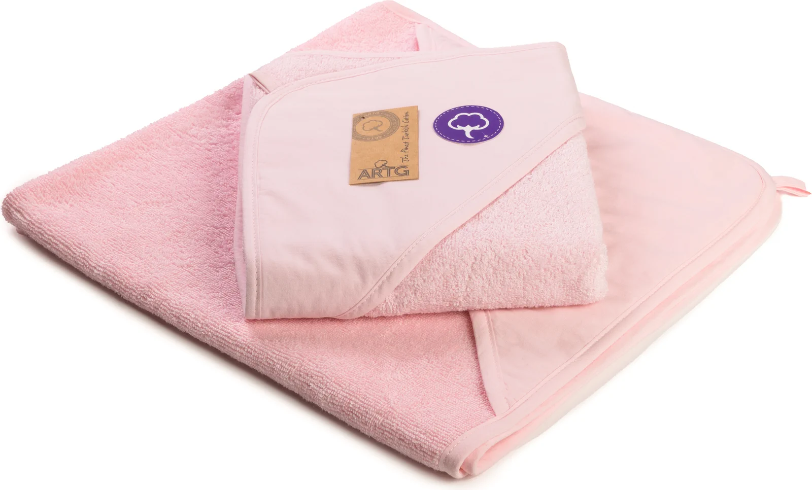 artg-ar731-print-me-baby-hooded-towel-lightpink-front-1 ARTG PRINT-Me® Baby Hooded Towel