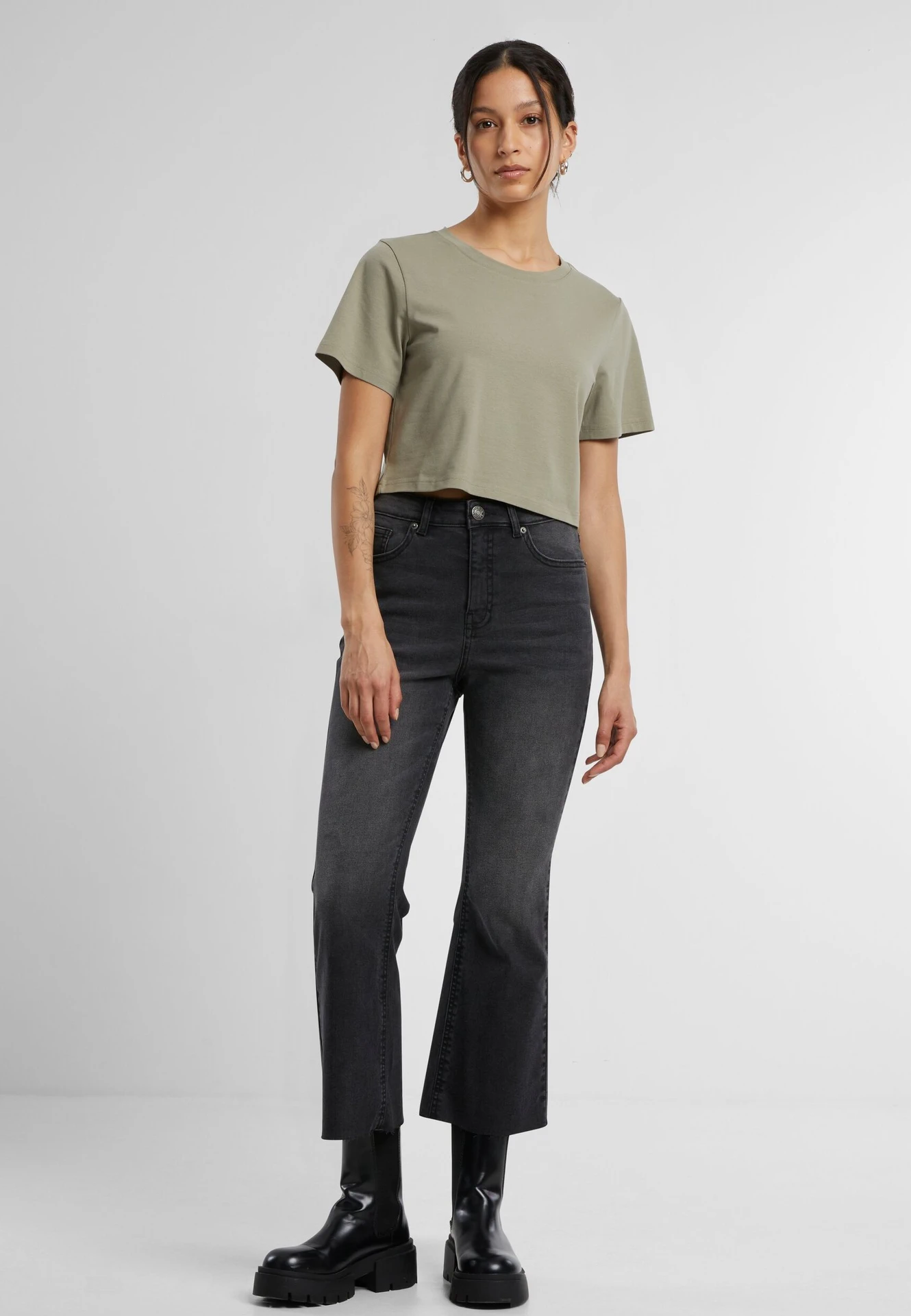 Build Your Brand Ladies Cropped Tee