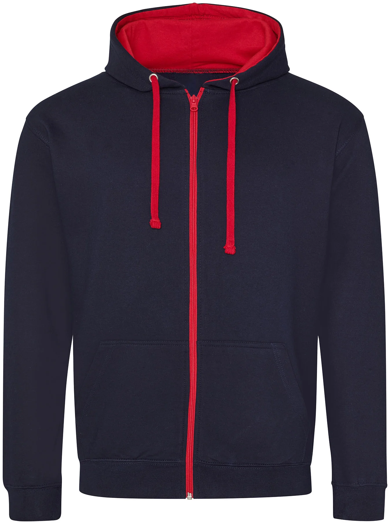 justhoods-jh053-varsity-zoodie-newfrenchnavy-firered-front-1 Just Hoods Varsity Zoodie