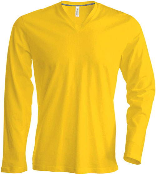 Kariban Herren V-Neck T-Shirt langarm