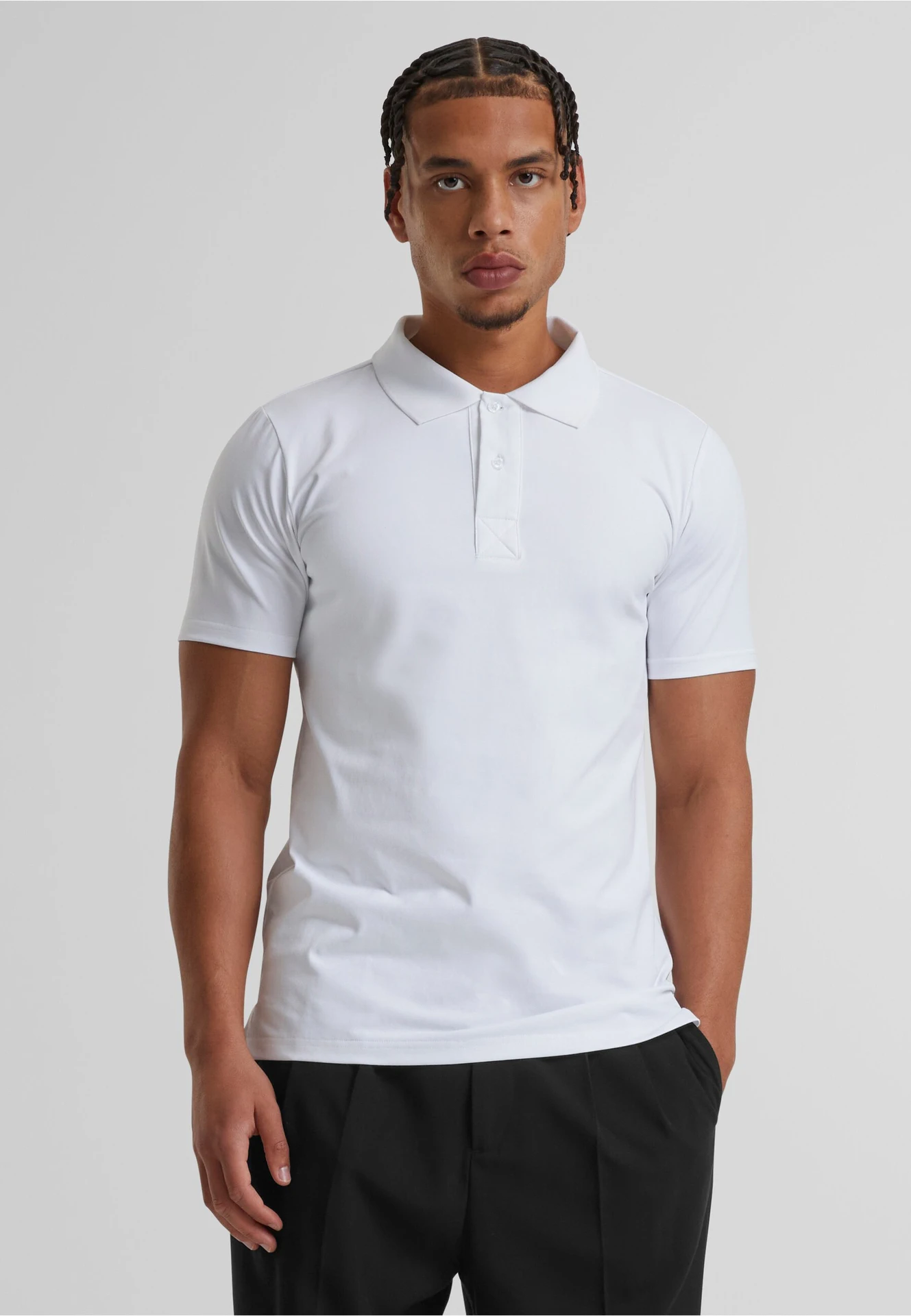 BYB-BY363-sorona-poloshirt-white-model-0 Build Your Brand Sorona® Polo Tee