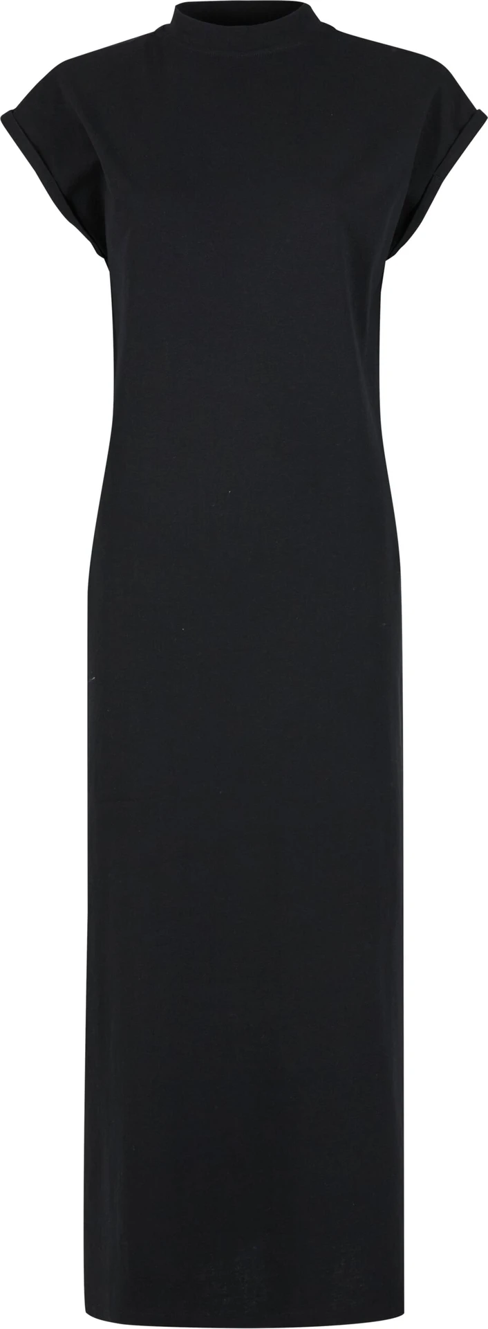 BYB-BY302-ladies-long-extended-shoulder-dress-black-front-4 Build Your Brand Ladies Long Extended Shoulder Dress