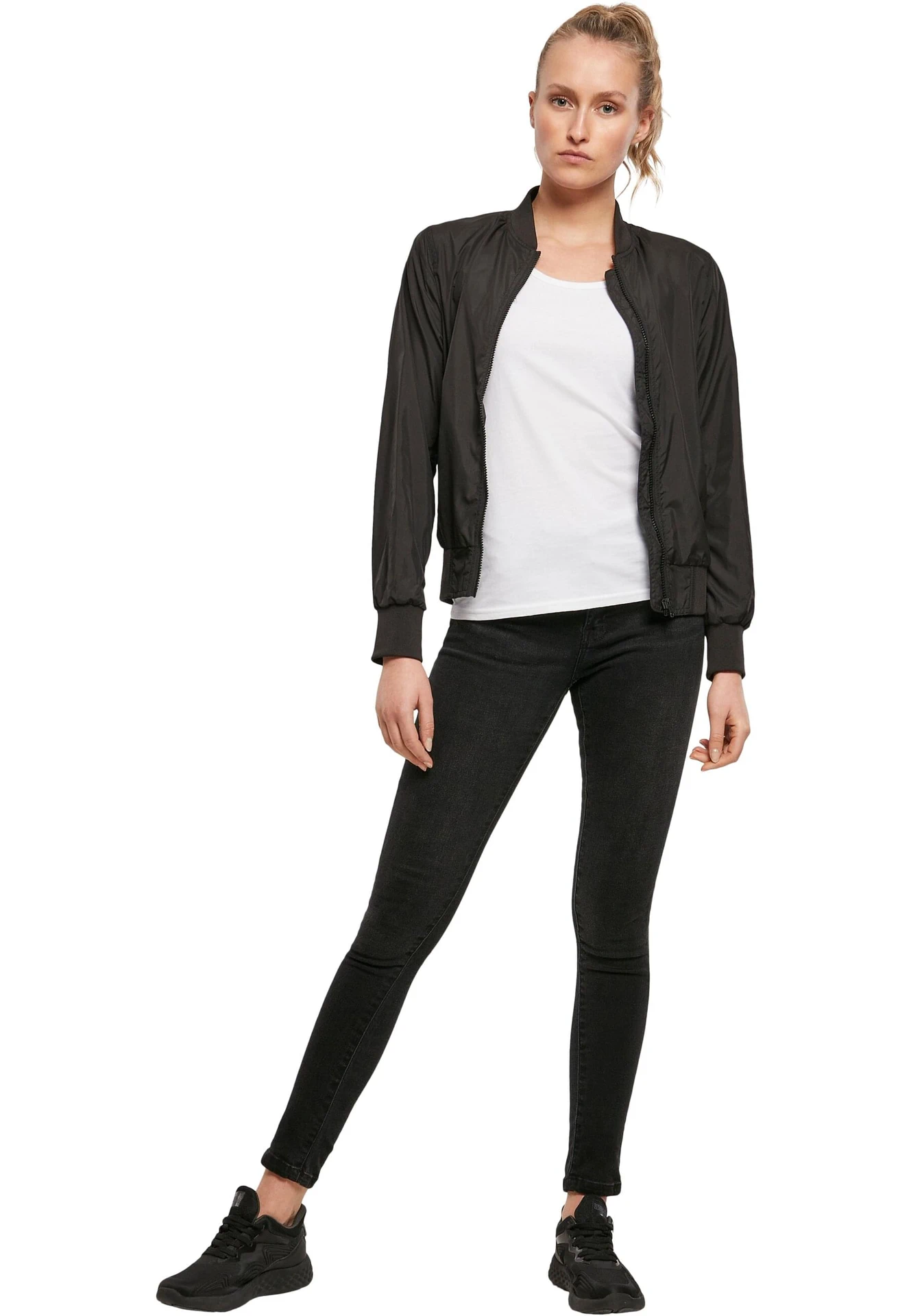 Build Your Brand Ladies Nylon Bomber Jacket