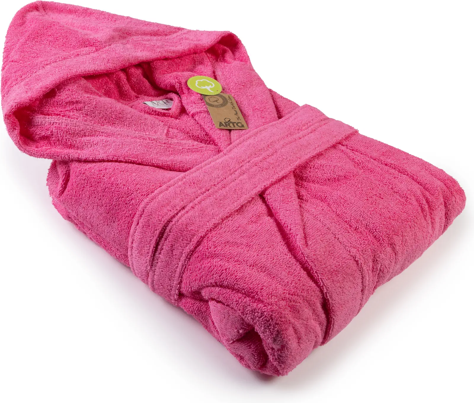 artg-ar026-bathrobe-with-hood-pink-front-1 ARTG Bathrobe With Hood