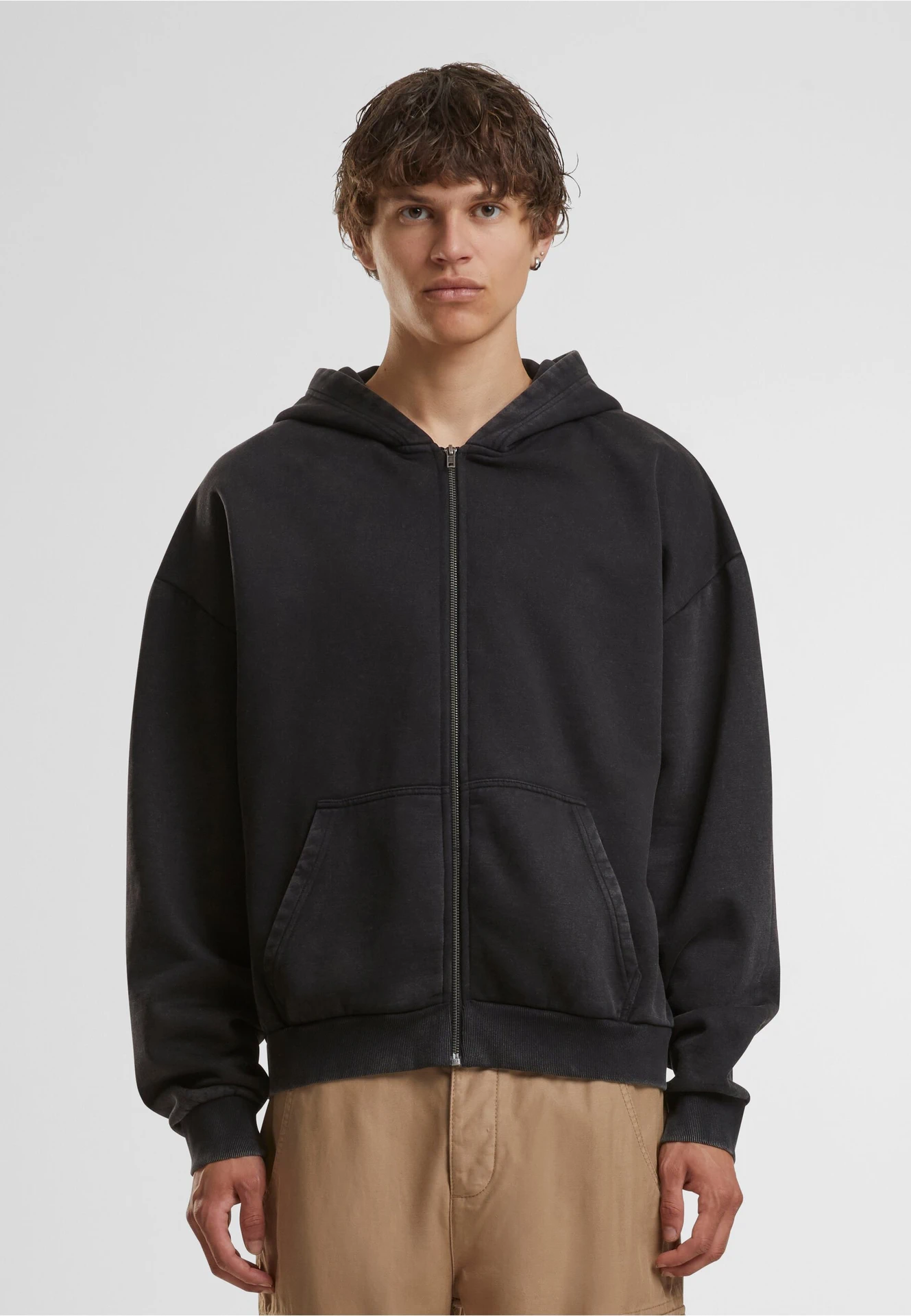 Build Your Brand Vintage Heavy Zip Hoodie