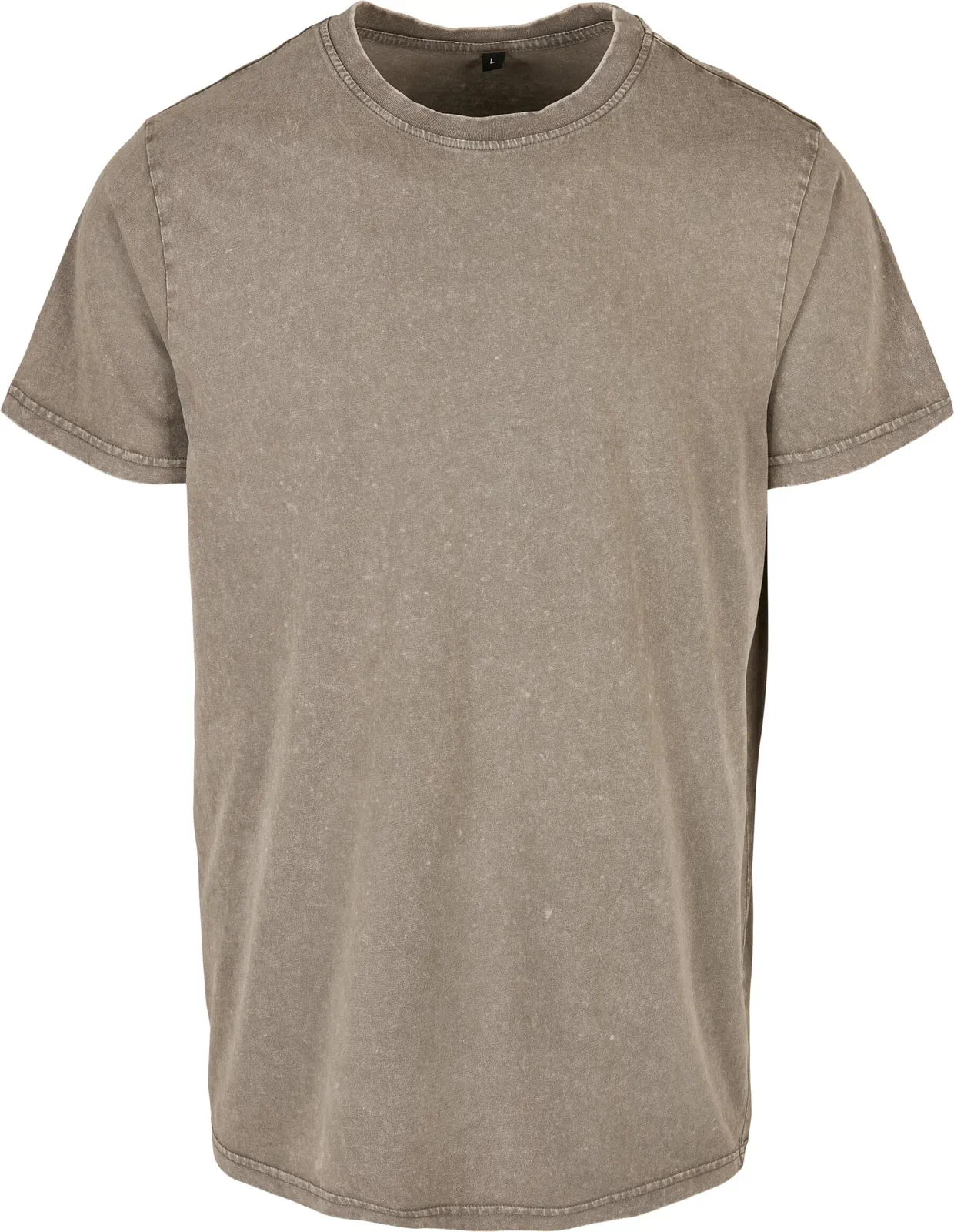 BYB-BY190-acid-washed-round-neck-t-shirt-darkkhaki-front-4 Build Your Brand Acid Washed Round Neck Tee