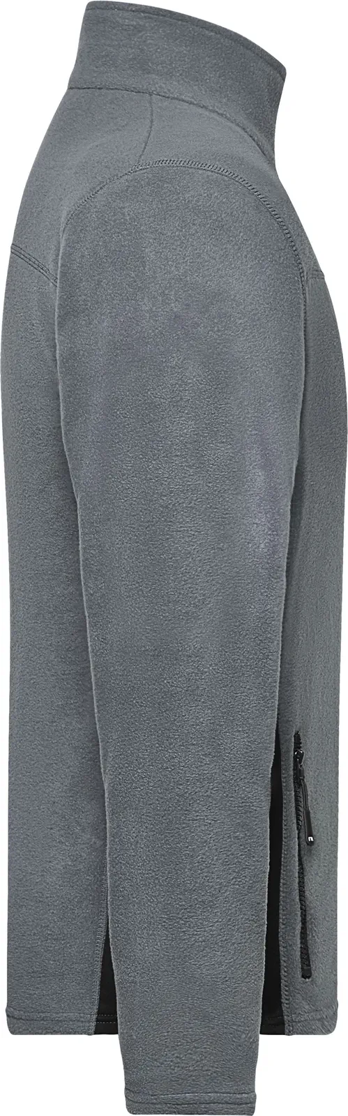 jn842-mens-workwear-fleece-jacket-carbon-black-right-6 James & Nicholson Men's Workwear Fleece Jacket -Strong-