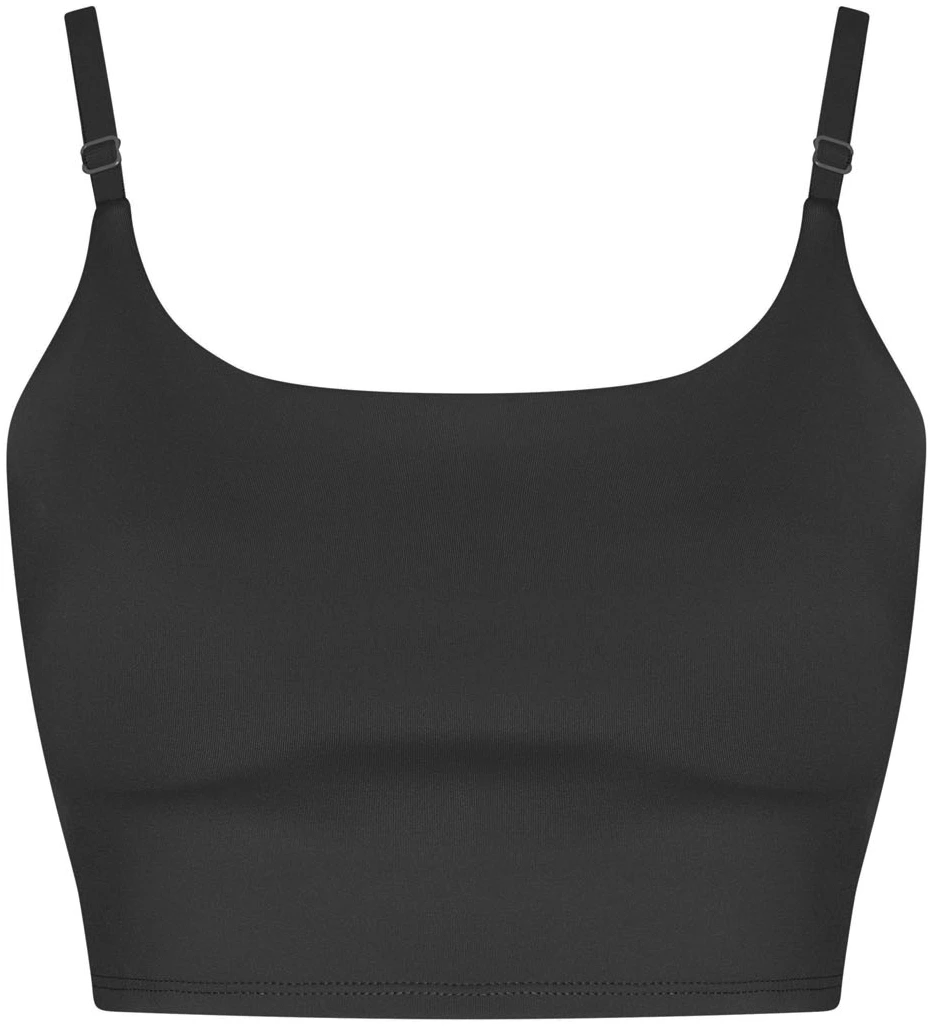 justcool-jc217-womens-recycled-tech-sports-bra-jetblack-front-1 Just Cool Women's Recycled Tech Sports Bra