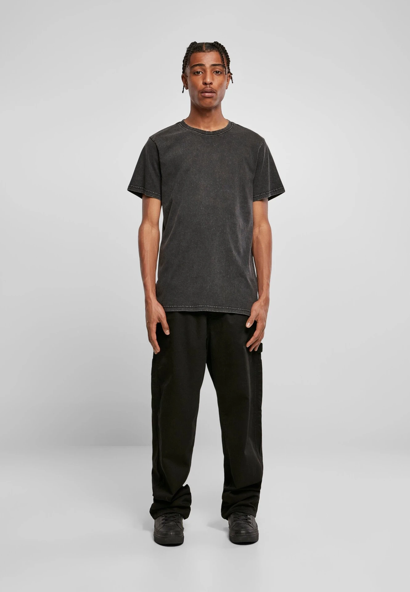 Build Your Brand Acid Washed Round Neck Tee