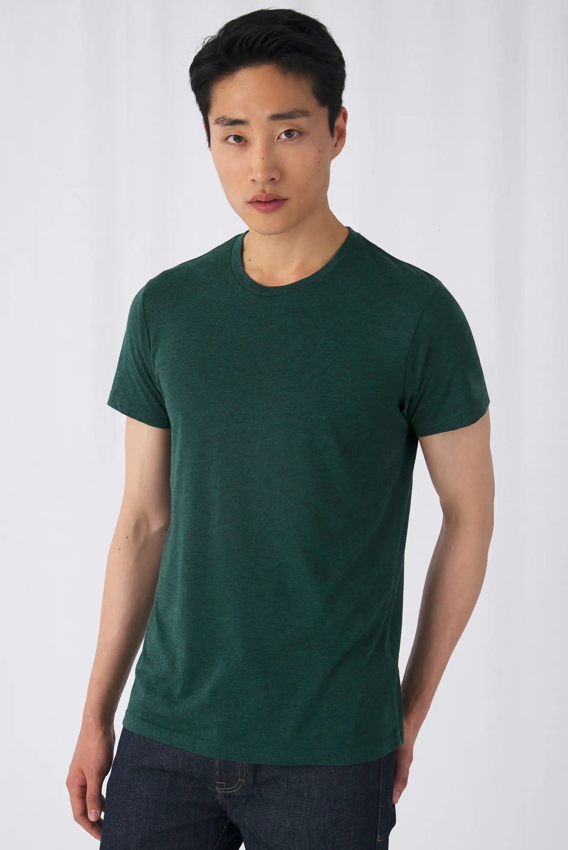 bc-tm055-triblend-men-t-shirt-heather-forest-model-1 B&C Triblend T-Shirt Men