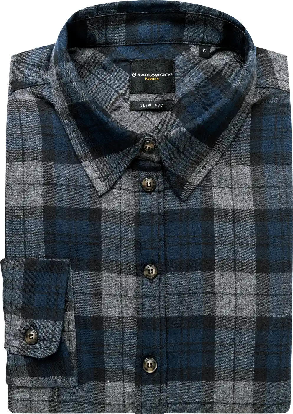 karlowsky-bf7bf8bf9-damen-karohemd-urban-navy-detail-6 KARLOWSKY Damen Karohemd Urban