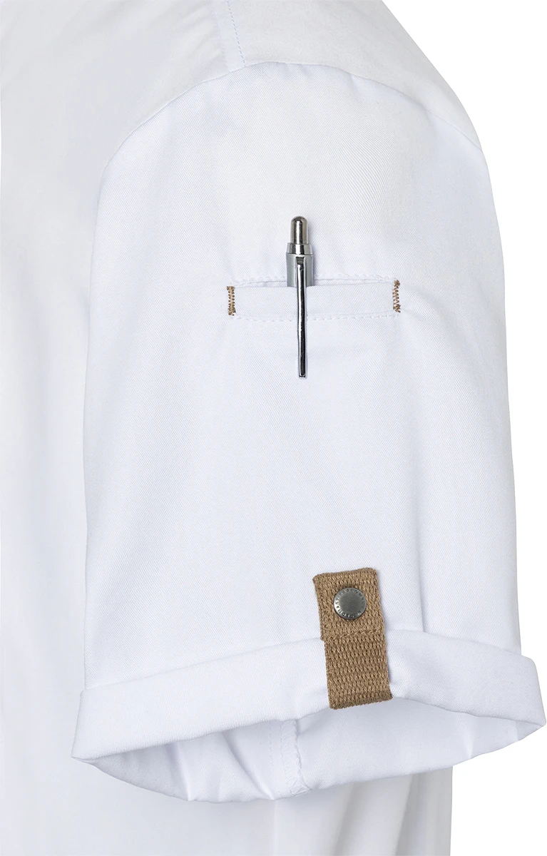 karlowsky-jm36-kurzarm-kochjacke-green-generation-white-detail-7 KARLOWSKY Kurzarm Kochjacke Green-Generation