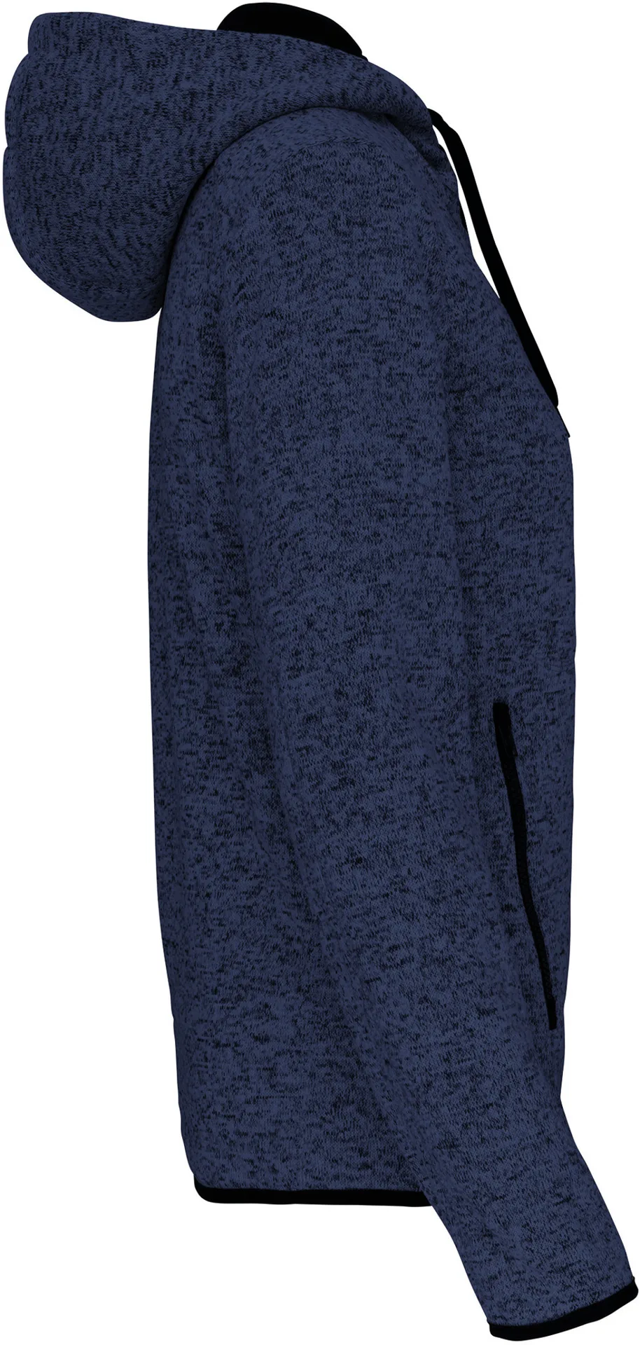 Kariban Damen Melange Kapuzen Strickfleece Jacke