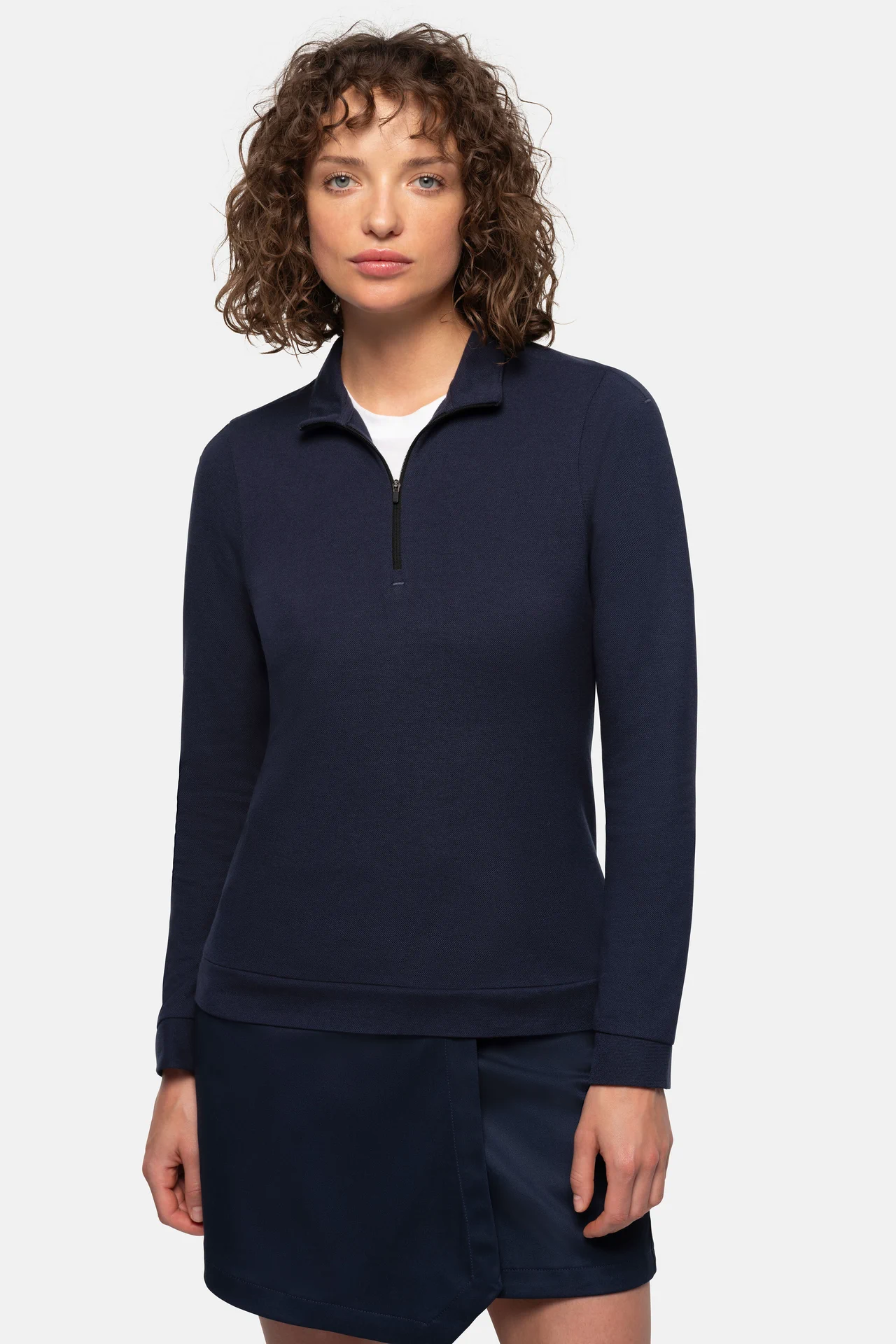 HAKRO Damen Zip-Longsleeve 335 Piqué MIKRALINAR® ECO