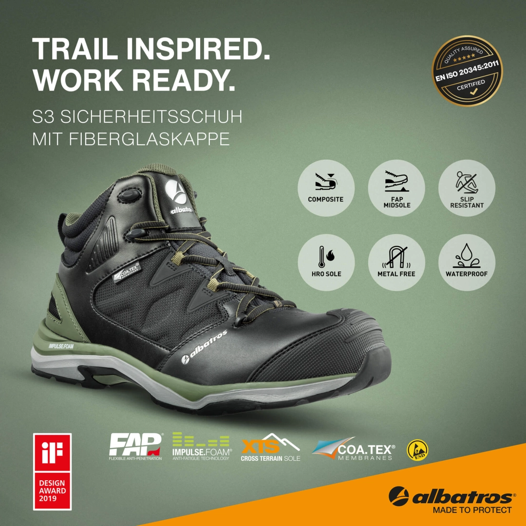 albatros Sicherheitsstiefel ULTRATRAIL OLIVE CTX MID S3