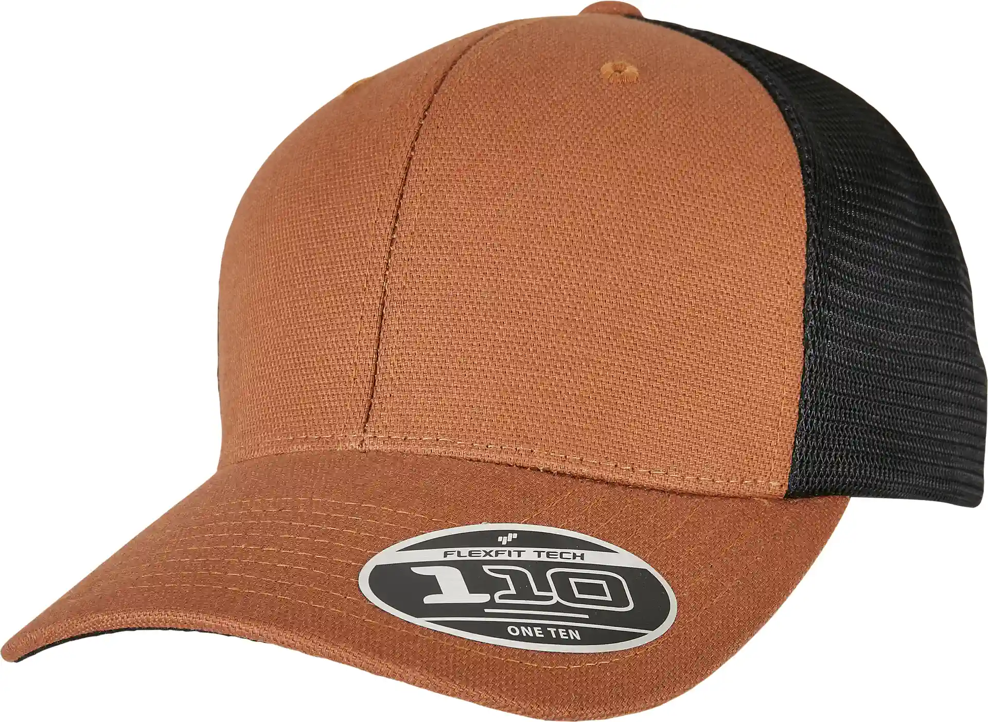 flexfit-110st-structured-canvas-trucker-cap-toffee-black-front-1 FLEXFIT 110 Structured Canvas Trucker Cap