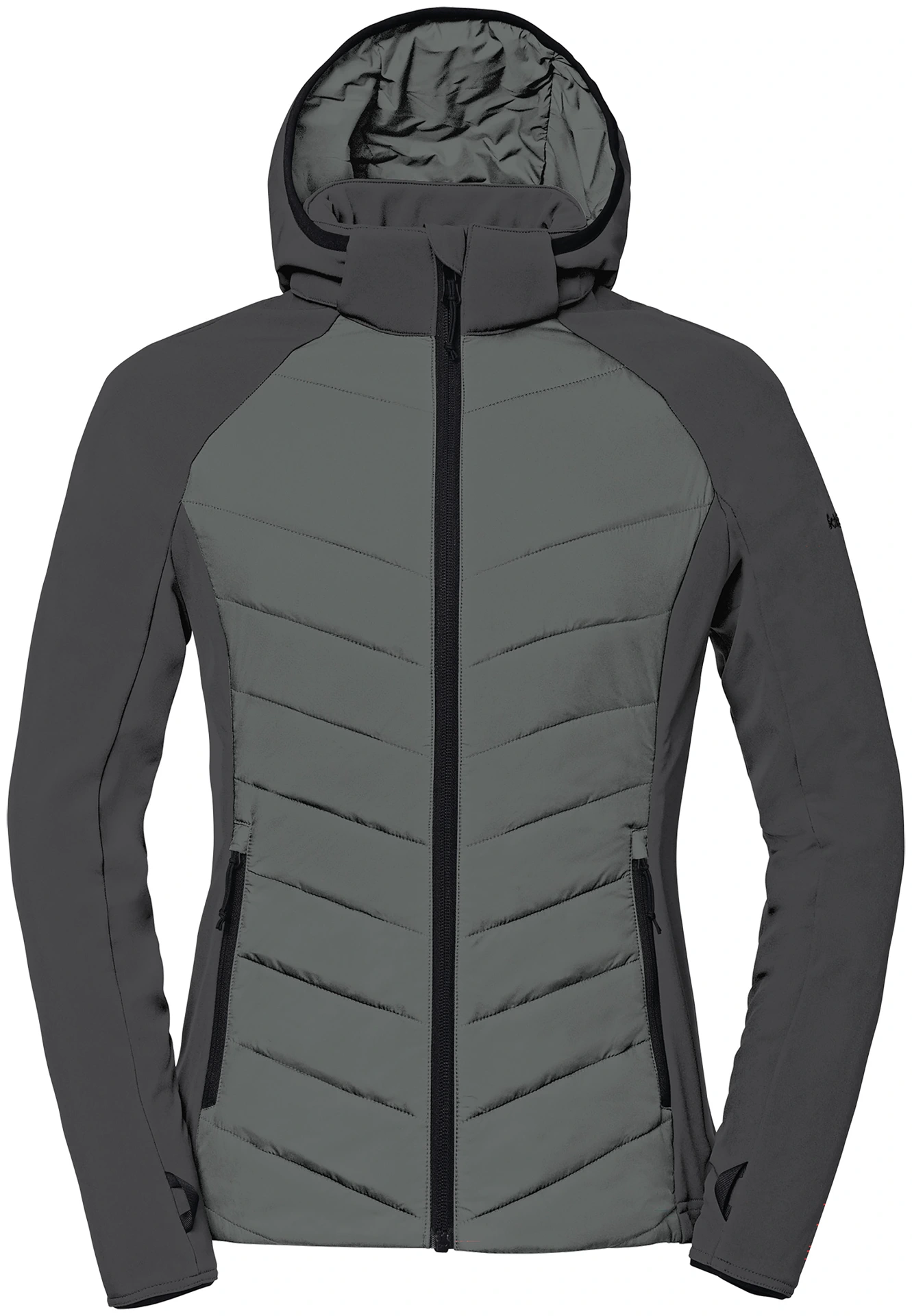 schoeffel-pro-8007-zweijahreszeiten-zipin-hybridjacke-damen-grau-front-1 Schöffel PRO 8007 Damen ZWEIJAHRESZEITEN ZipIn Hybridjacke