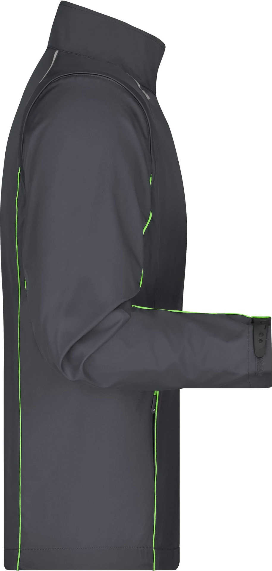 jn1122-mens-zip-off-softshell-jacket-irongrey-green-right-6 James & Nicholson Men's Zip-Off Softshell Jacket