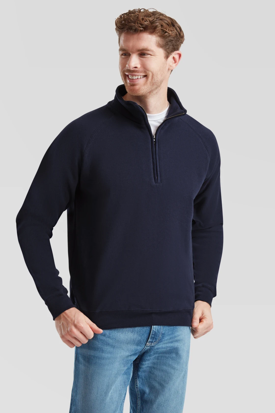 fruit-of-the-loom-62-114-0-classic-zip-neck-sweatshirt-deepnavy-model-0 F.O.L. Zip-Neck Sweat