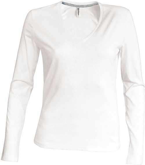 Kariban Damen V-Neck T-Shirt langarm