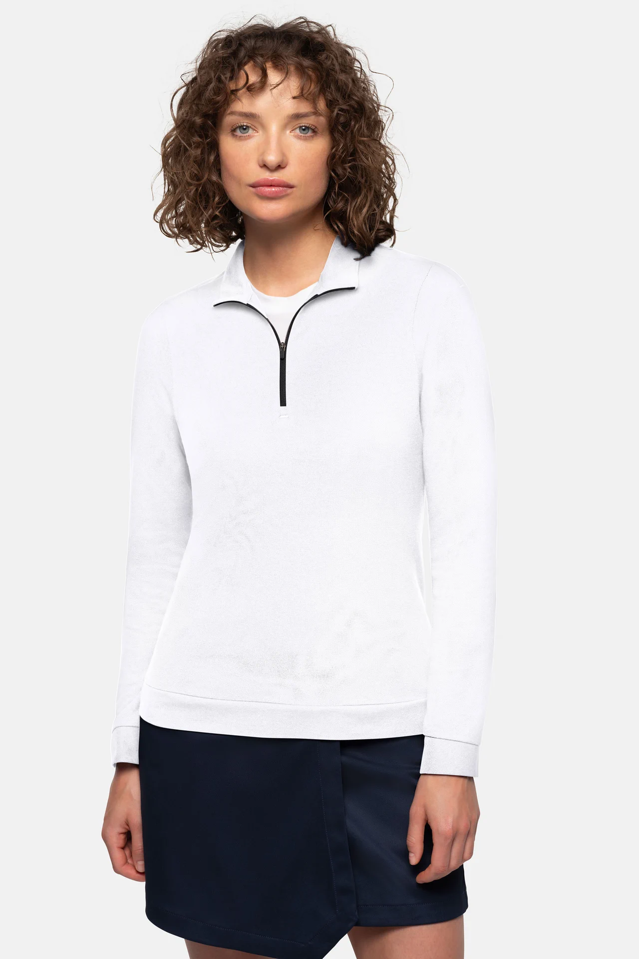 HAKRO Damen Zip-Longsleeve 335 Piqué MIKRALINAR® ECO