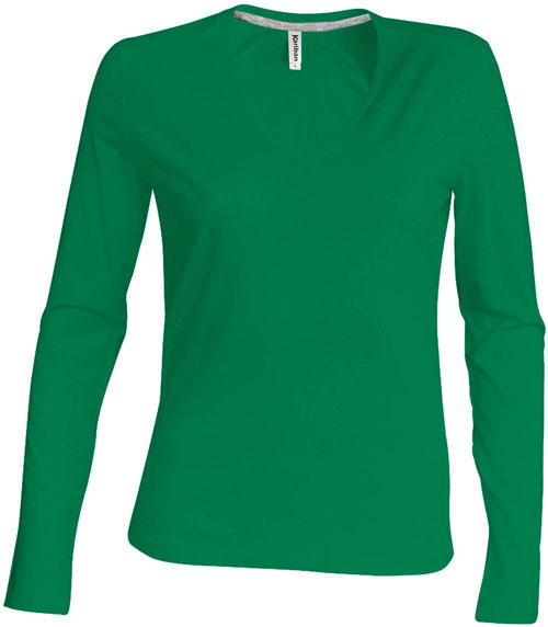 Kariban Damen V-Neck T-Shirt langarm