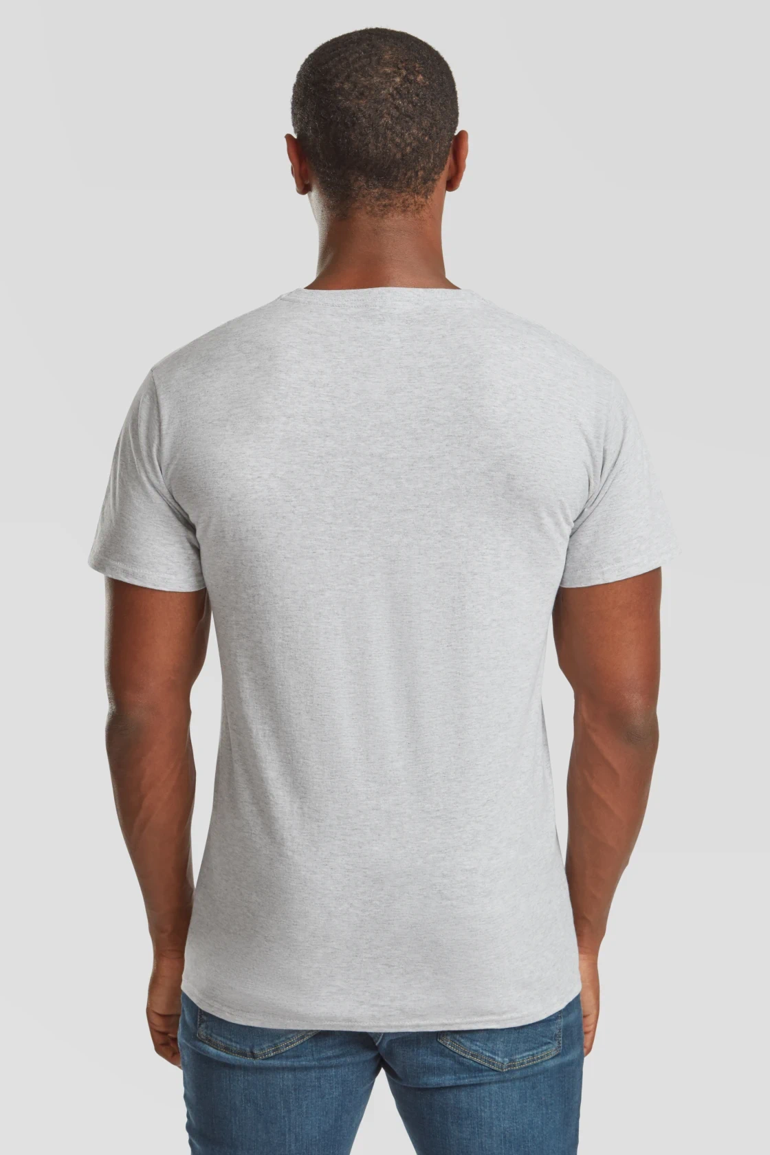 fruit-of-the-loom-61-066-0-valueweight-v-neck-t-shirt-heathergrey-model-2 F.O.L. Valueweight V-Neck T