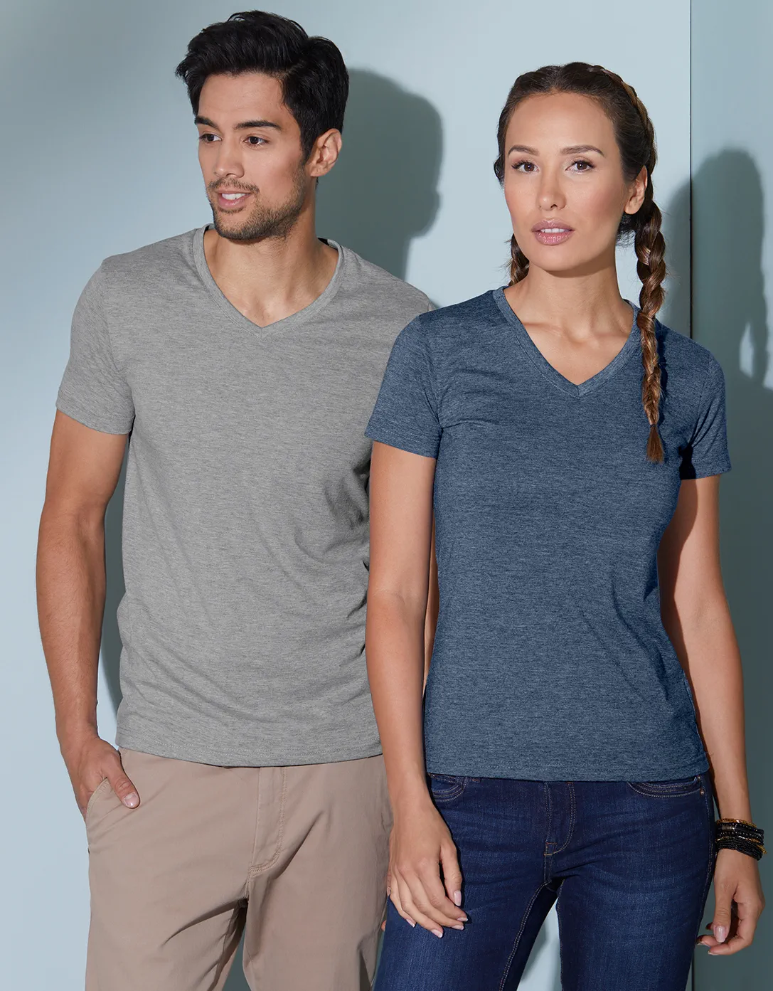 jn974-mens-heather-t-shirt-model-0 James & Nicholson Men`s Heather T-Shirt