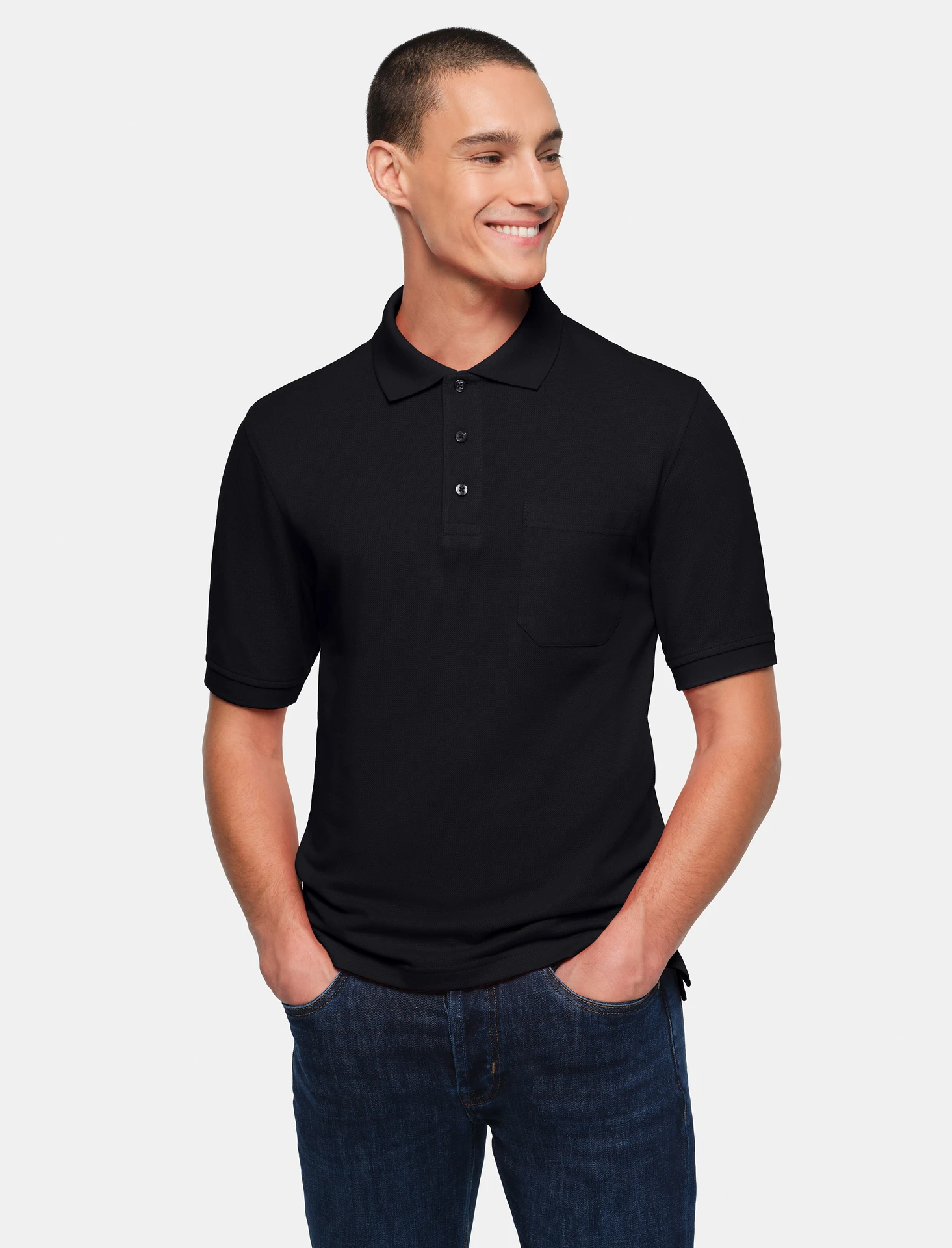 hakro-802-pocket-poloshirt-top-schwarz-model-0 HAKRO Pocket-Poloshirt 802 Top
