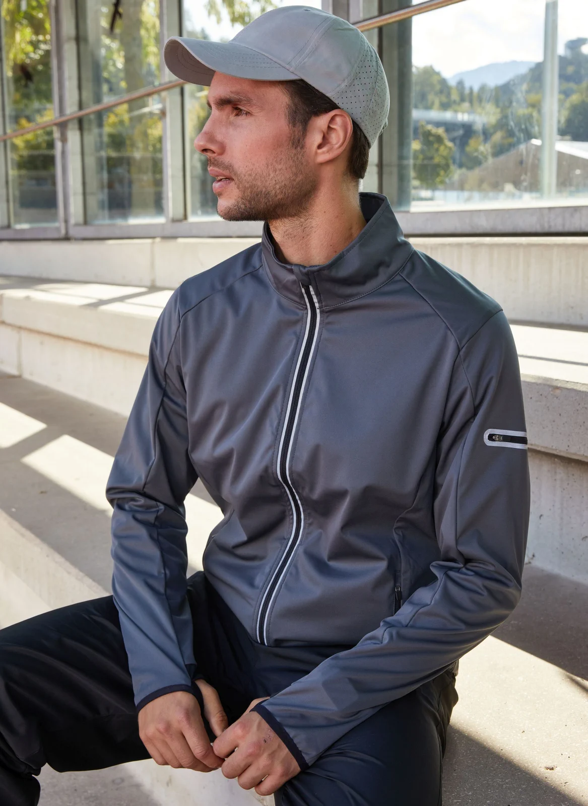jn1126-mens-sports-softshell-jacket-model-0 James & Nicholson Men`s Sports Softshell Jacket