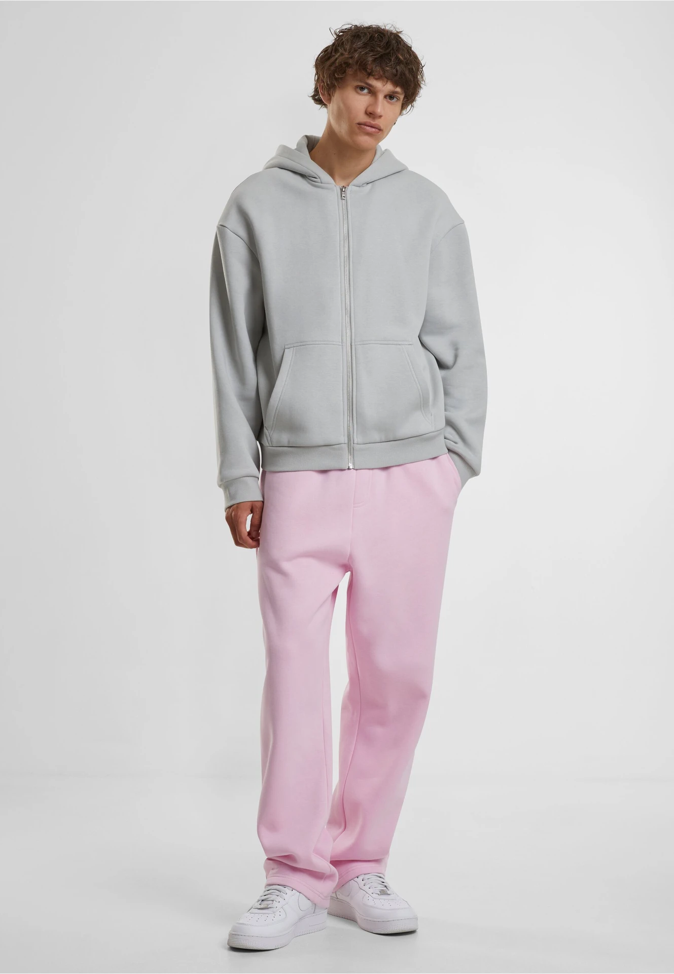 Build Your Brand Fluffy Zip Hoody