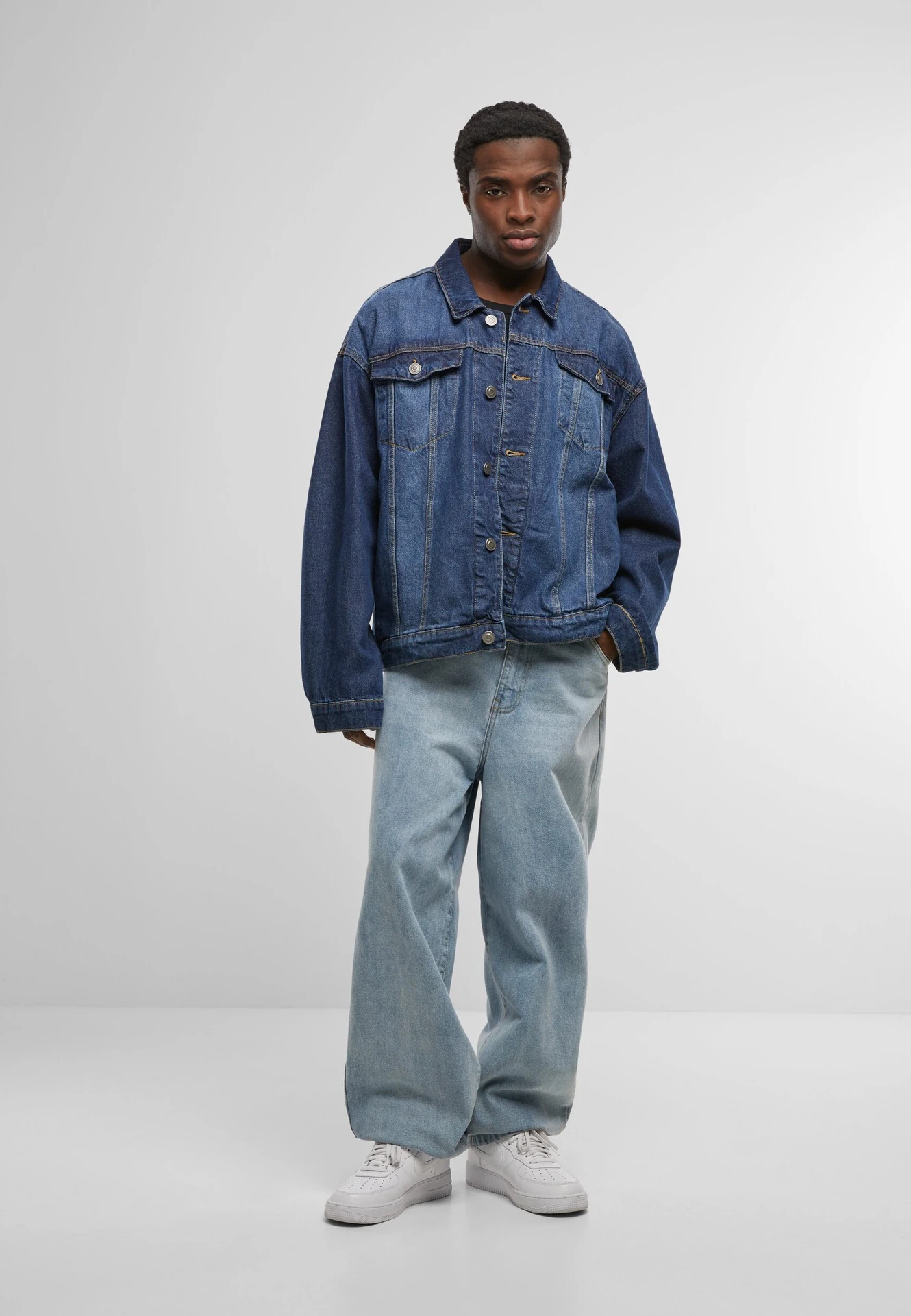 Build Your Brand Heavy Ounce Boxy Denim Jacket