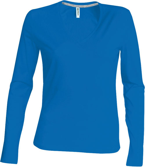 Kariban Damen V-Neck T-Shirt langarm
