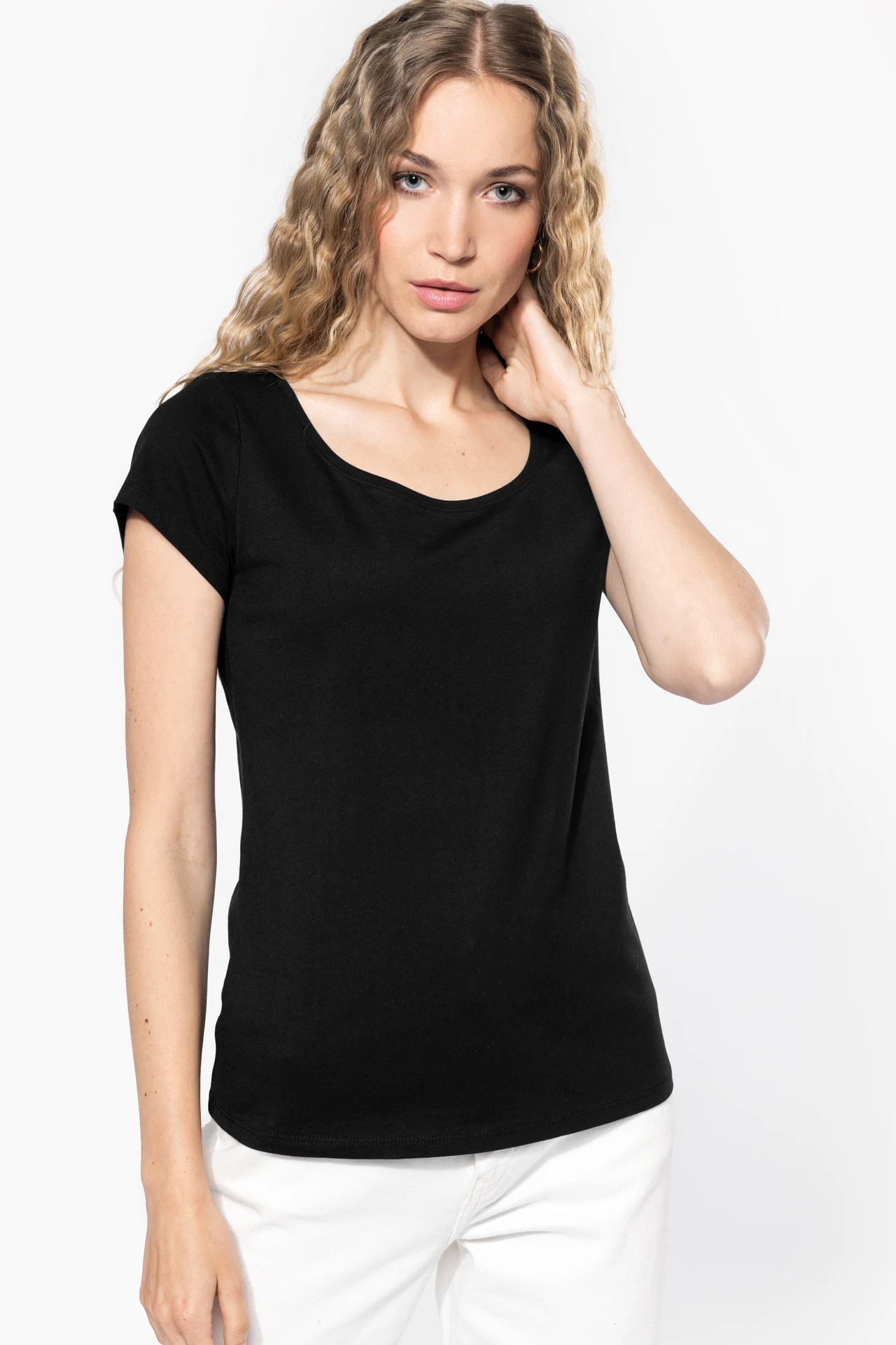 Kariban Damen T-Shirt mit U-Boot Ausschnitt