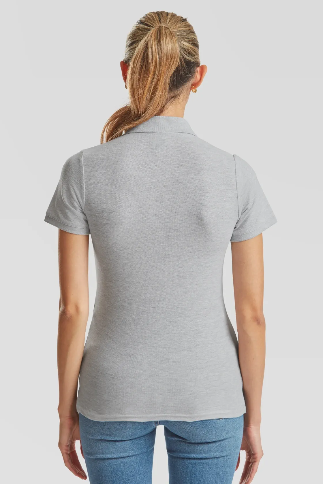 fruit-of-the-loom-63-030-0-ladies-premium-poloshirt-athleticheather-model-2 F.O.L. Lady-Fit Premium Polo