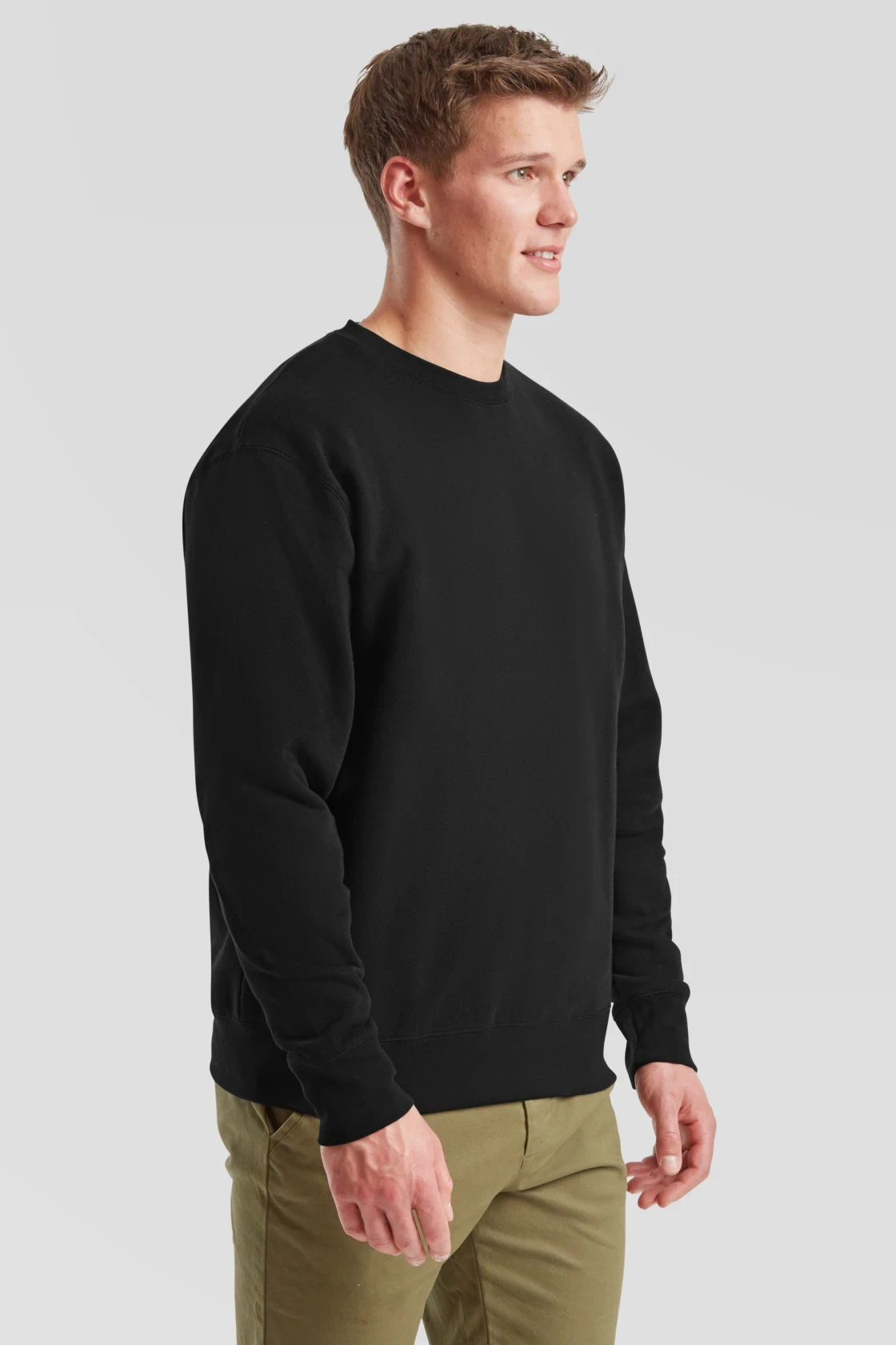 fruit-of-the-loom-62-154-0-premium-set-in-sweatshirt-black-model-1 F.O.L. Premium Set-In Sweat