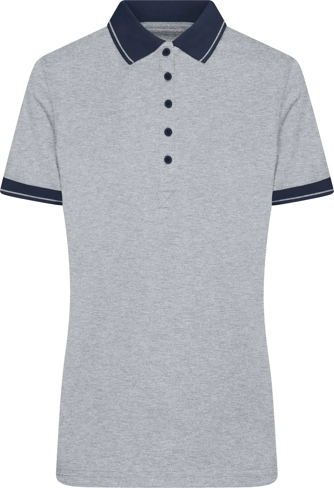 jn705-ladies-heather-poloshirt-greyheather-navy-front-3 James & Nicholson Ladies Heather Polo