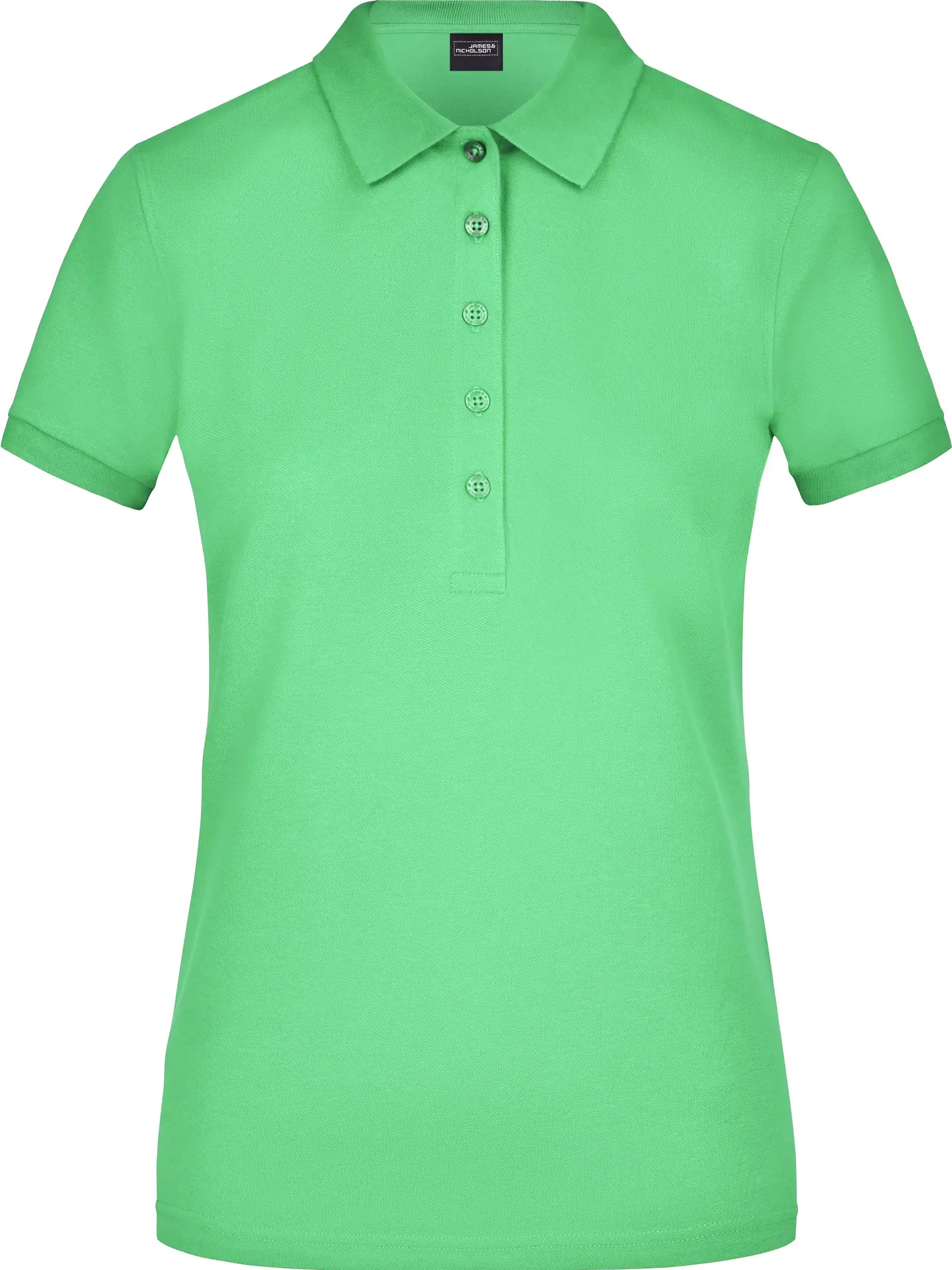 jn709-ladies-elastic-poloshirt-pique-limegreen-front-3 James & Nicholson Ladies Elastic Polo Piqué
