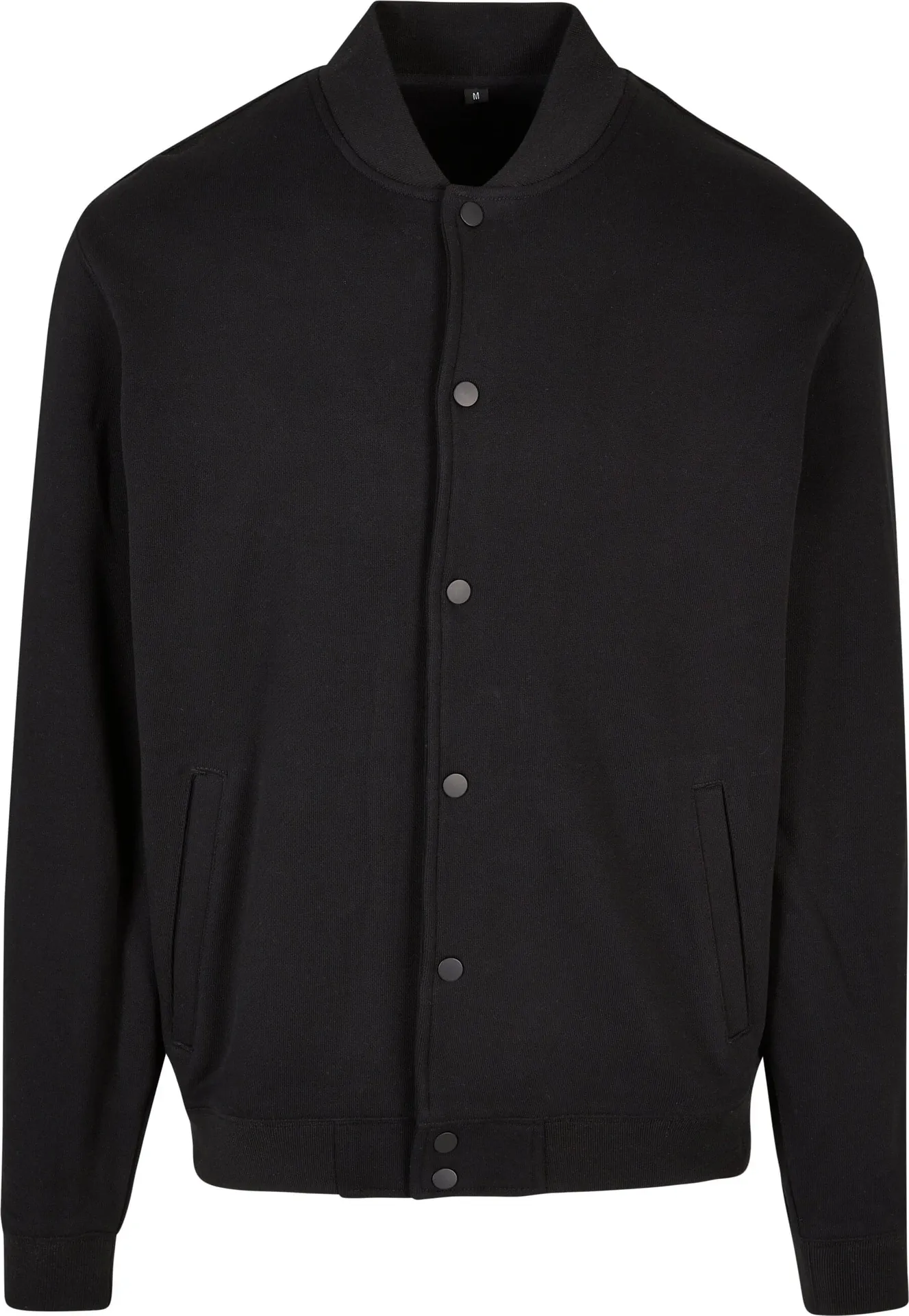 BYB-BY242-mens-heavy-tonal-college-jacket-black-front-4 Build Your Brand Heavy Tonal College Jacket