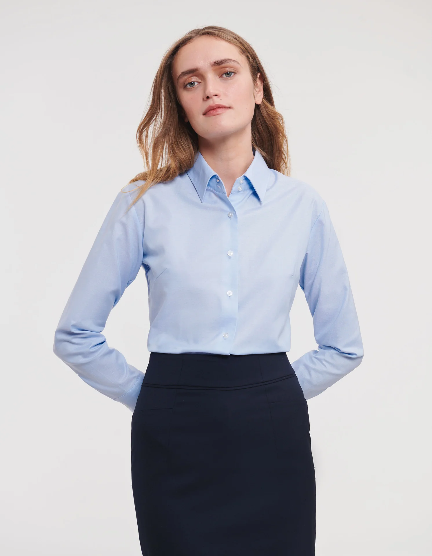 Russell Ladies Long Sleeve Easy Care Oxford Shirt