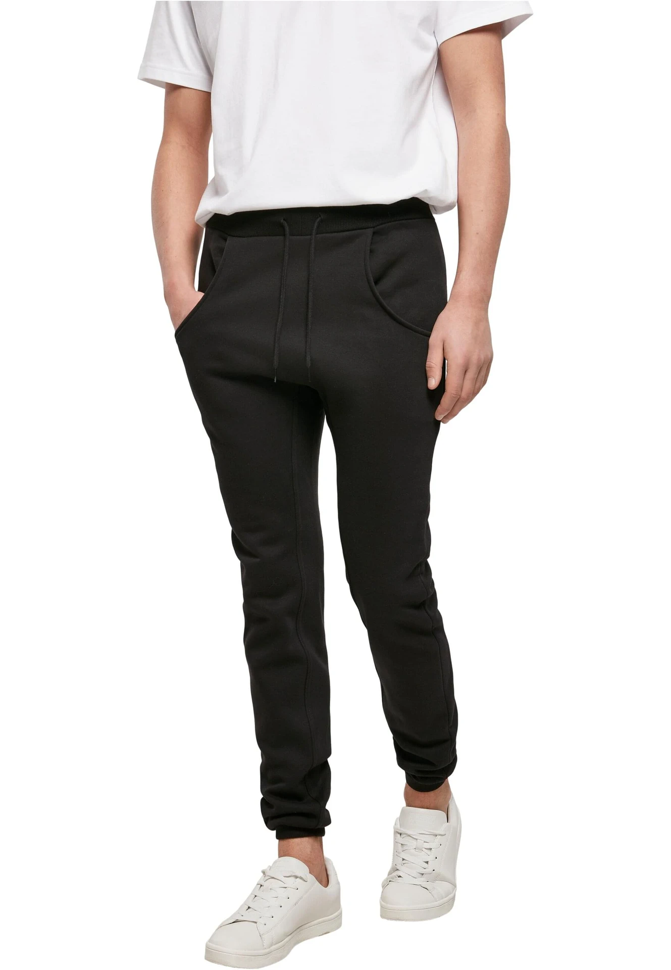 BYB-BY013-heavy-deep-crotch-sweatpants-black-model-0 Build Your Brand Heavy Deep Crotch Sweatpants