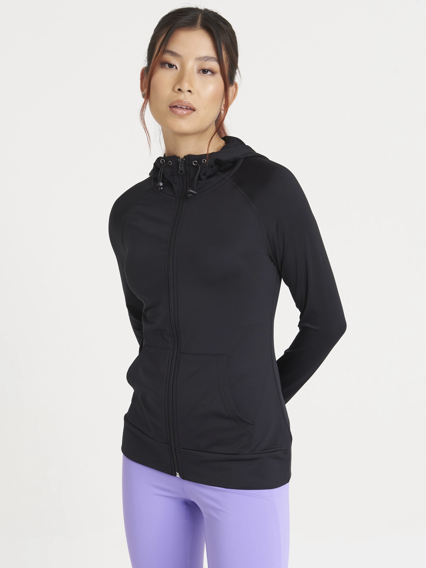 justcool-jc058-womens-cool-contrast-zoodie-jetblack-model-0 Just Cool Women's Cool Contrast Zoodie