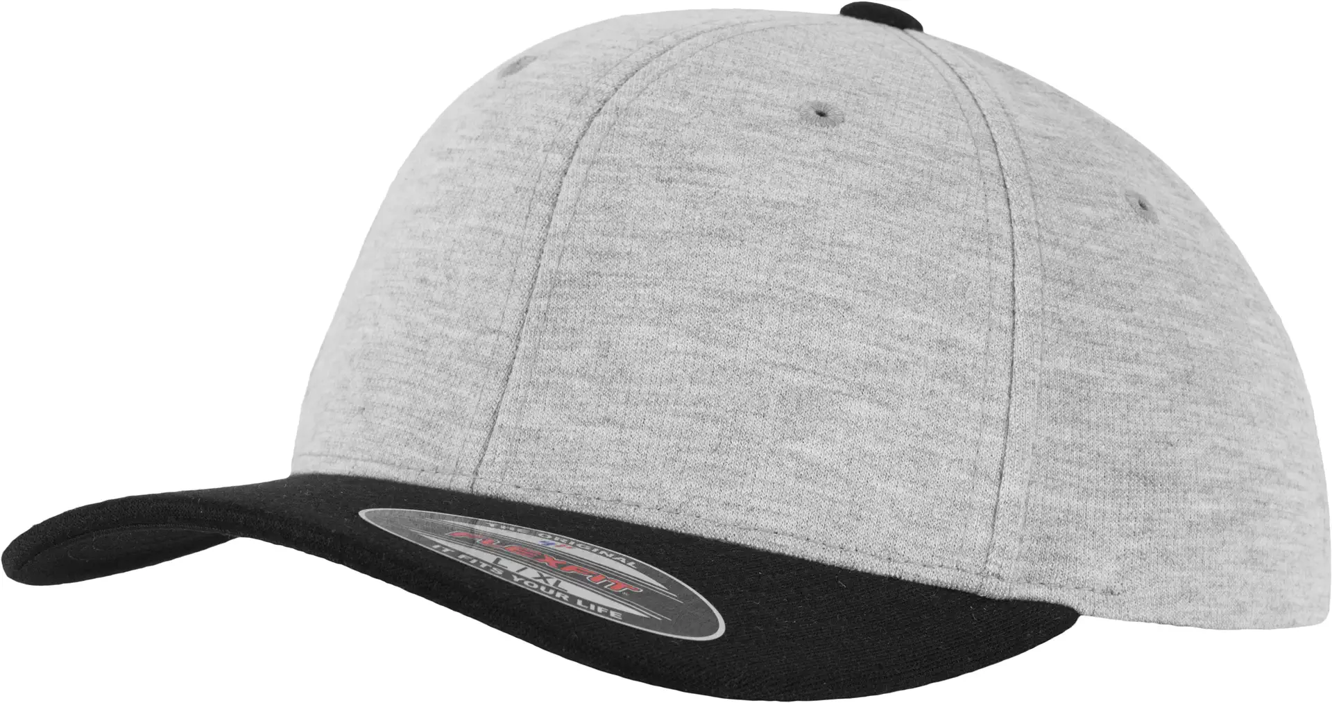 flexfit-6778t-double-jersey-2-tone-cap-grey-black-front-1 FLEXFIT Flexfit Double Jersey 2-Tone Cap