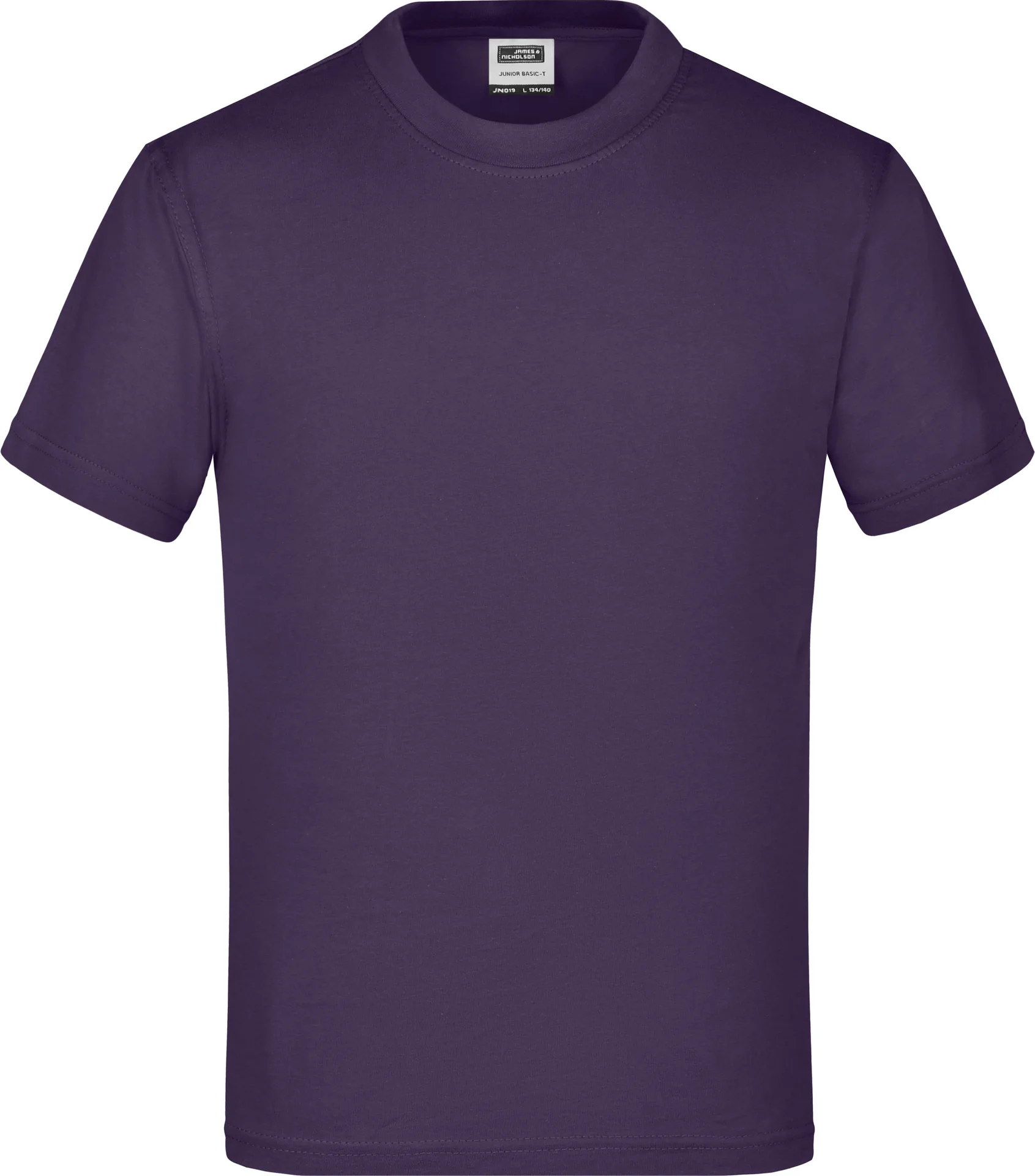 jn019-junior-basic-t-shirt-aubergine-front-3 James & Nicholson Junior Basic-T