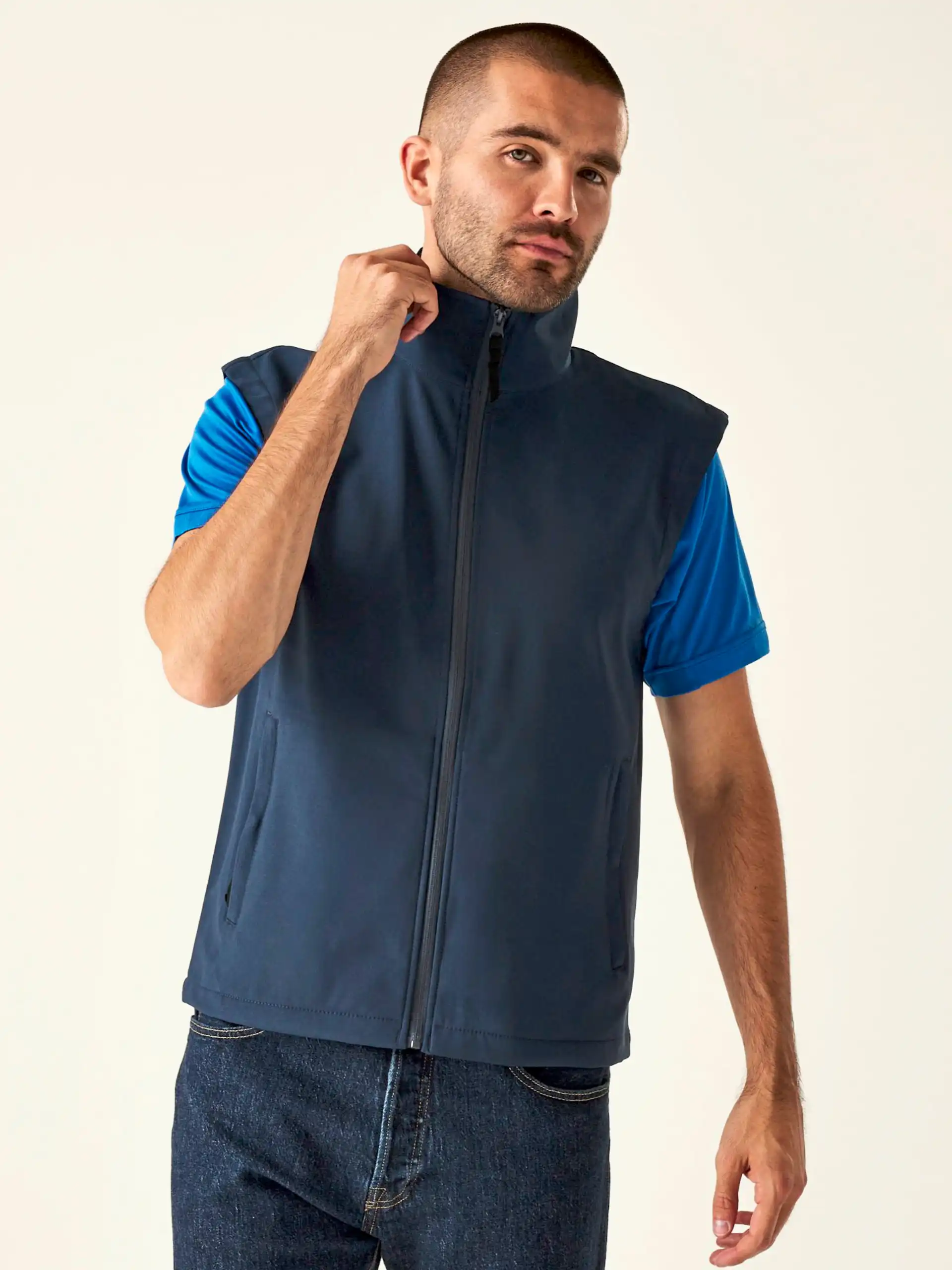 regatta-tra820-classic-softshell-bodywarmer-navy-model-1 Regatta Classic Softshell Bodywarmer