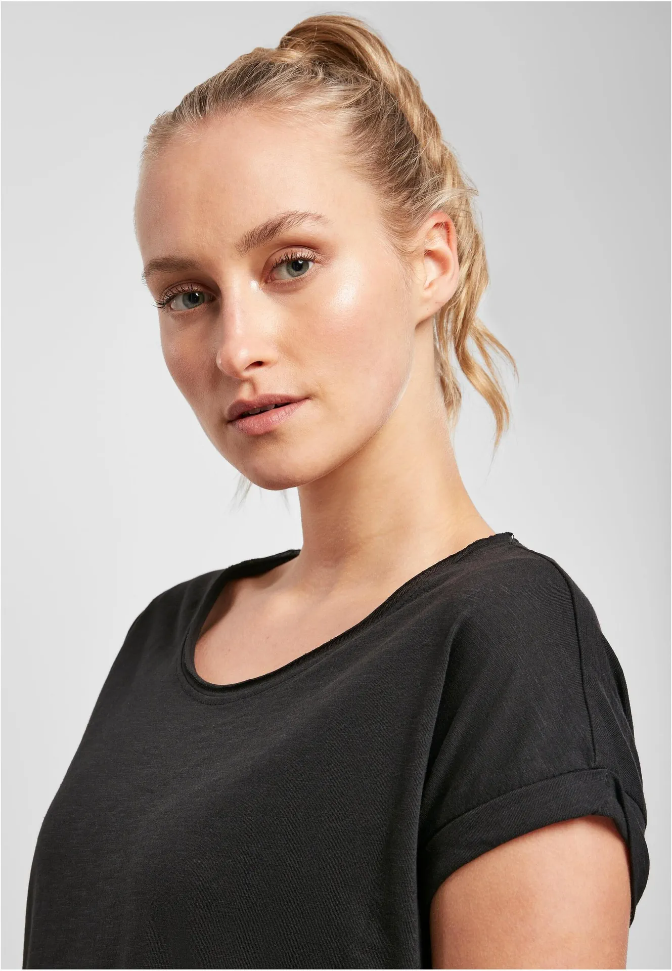 Build Your Brand Ladies Long Slub Tee