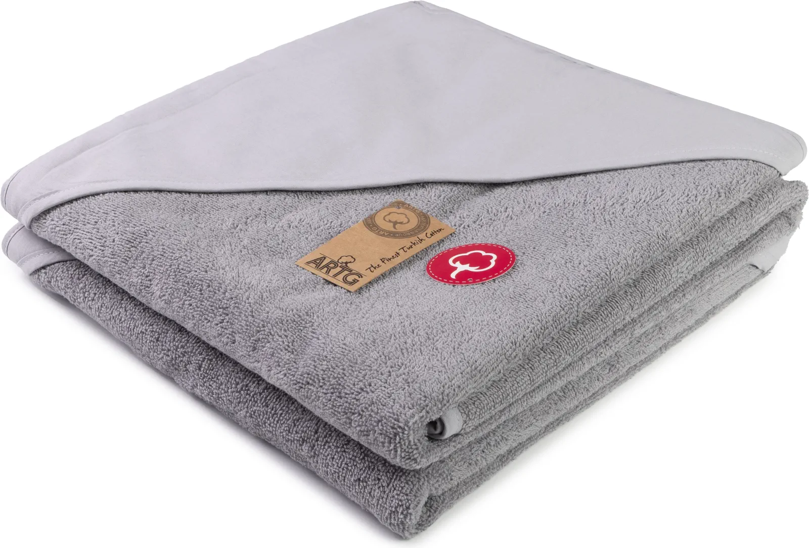 artg-ar732-print-me-baby-hooded-towel-anthracite-lightgrey-front-1 ARTG PRINT-Me® Baby Hooded Towel